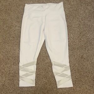 White Leggings with Mesh Detail